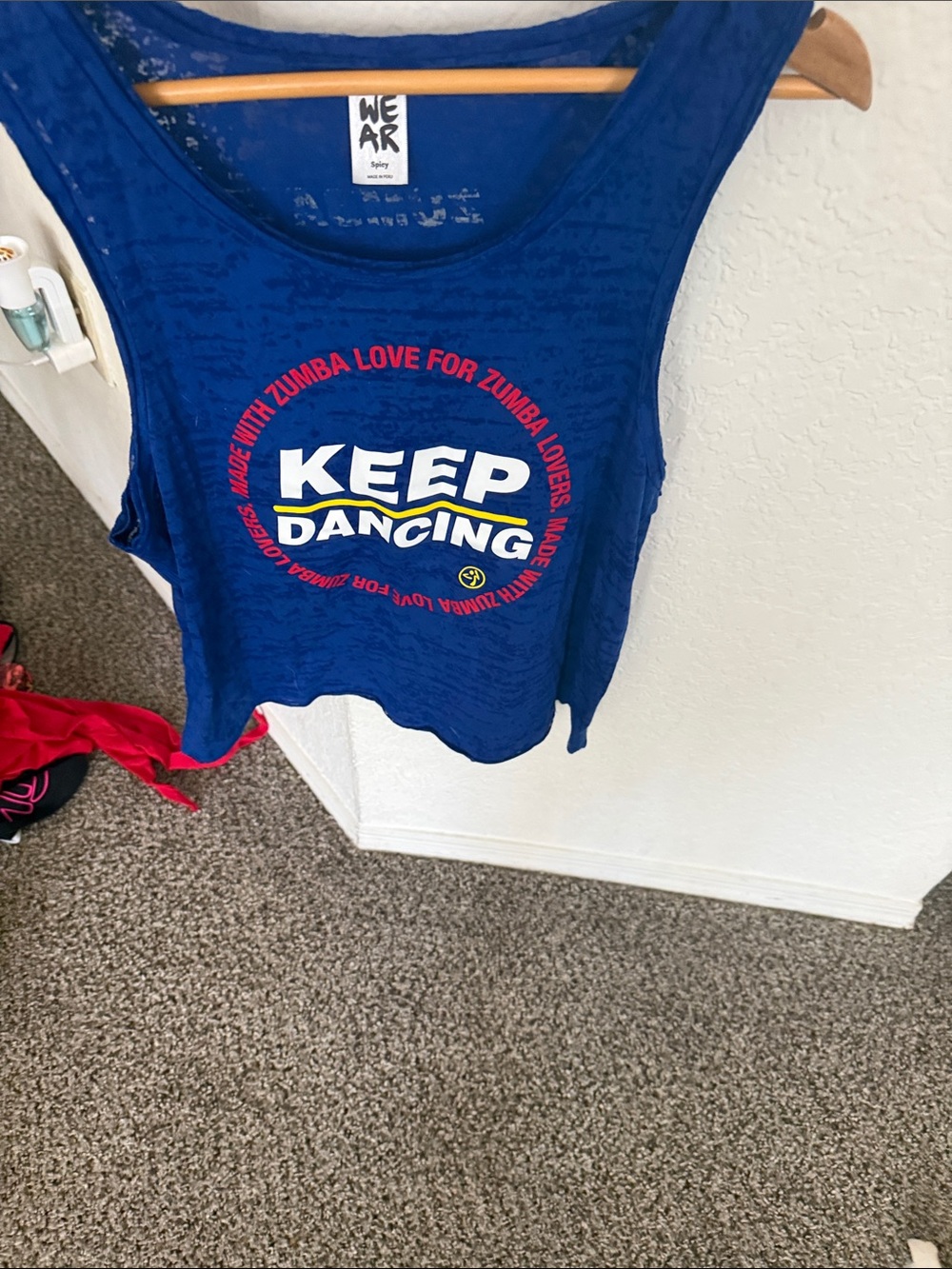 Zumba Fitness Blue "Keep Dancing" Sleeveless Tee